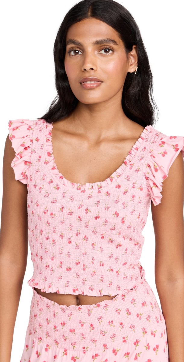 LoveShackFancy Dovi Top Cherry Pink
