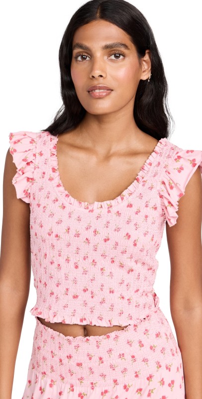 LoveShackFancy Dovi Top Cherry Pink