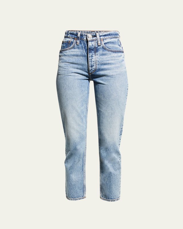 Nina High-Rise Straight Ankle Jeans