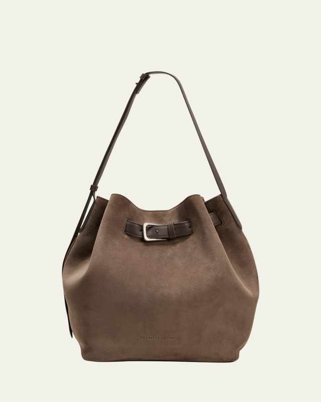 Medium Belt Velour Bucket Bag