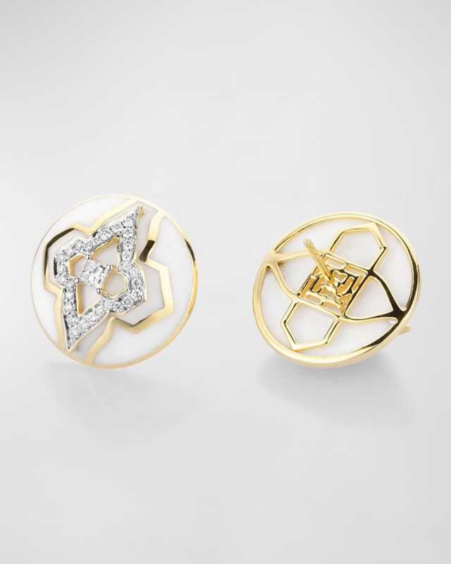 18K Yellow Gold Atlas White Gstaad Audacious Earrings
