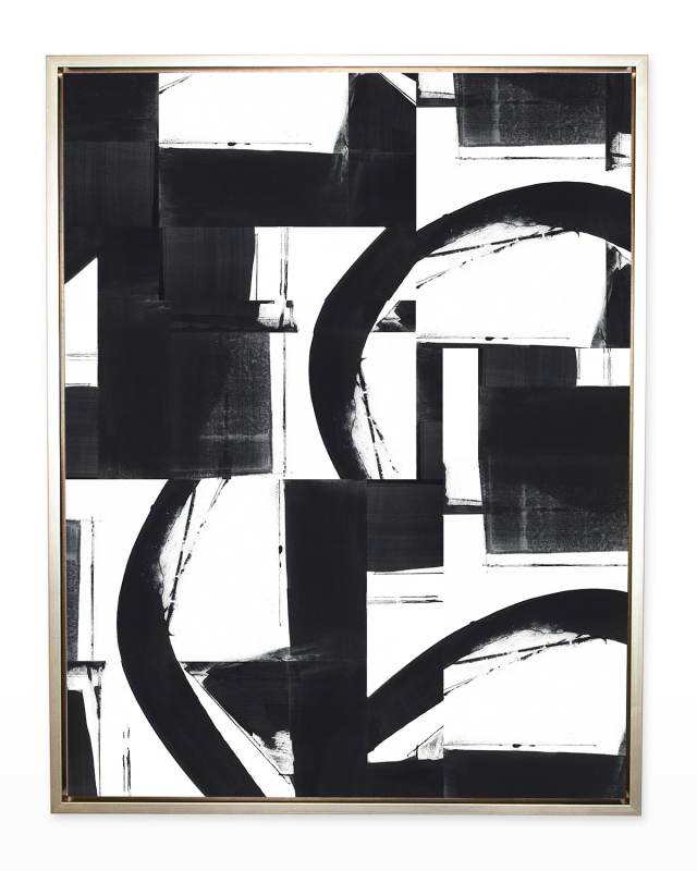 Entanglement No. 6 Vertical Canvas Giclee in Champagne Gold Float Frame, 45" x 60"