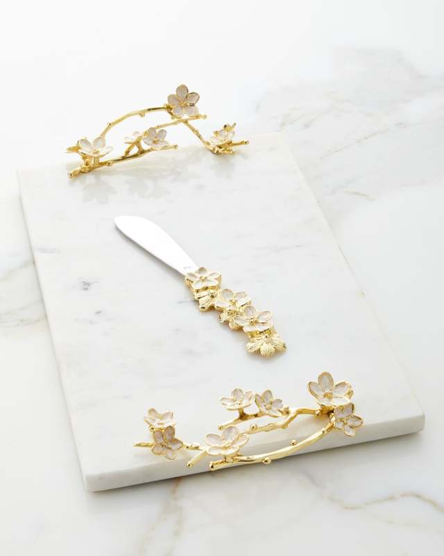 Cherry Blossom Small Cheese Board w/ Knife