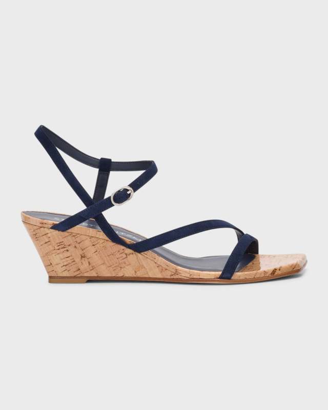Oasis Suede Ankle-Strap Wedge Sandals