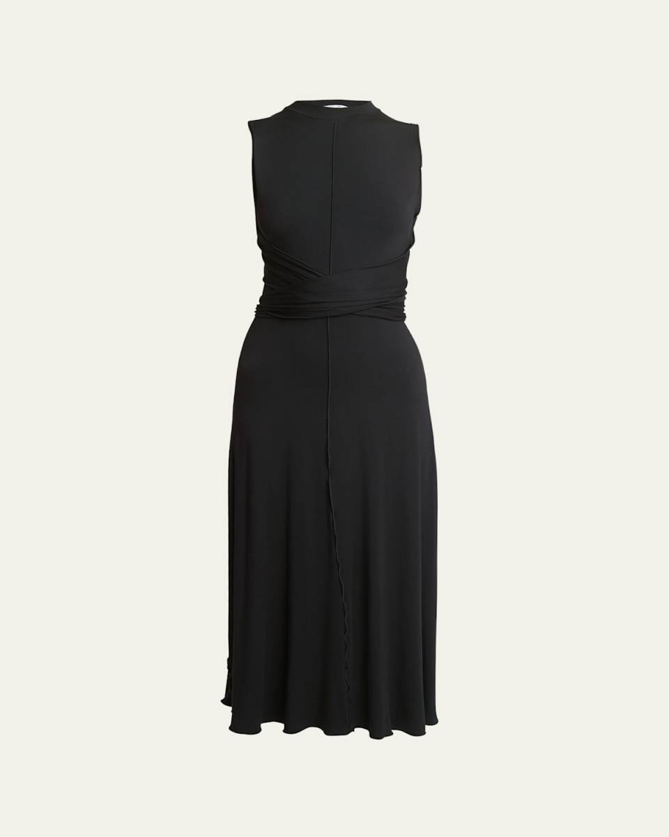 Beatrice Crisscross Sleeveless Jersey Midi Dress
