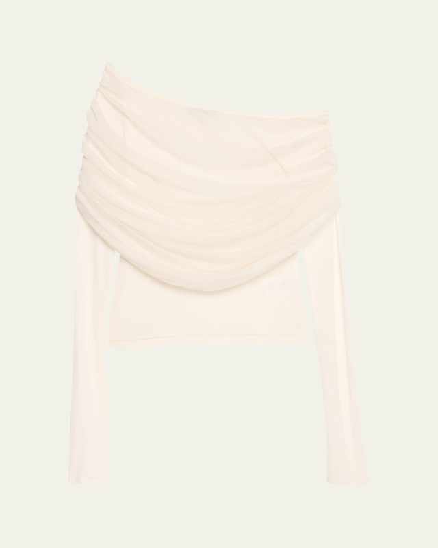 Sonora Veiled Off-Shoulder Tulle Top