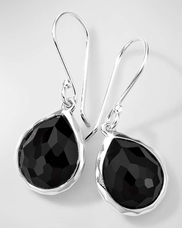 Rock Candy Mini Teardrop Earrings in Onyx