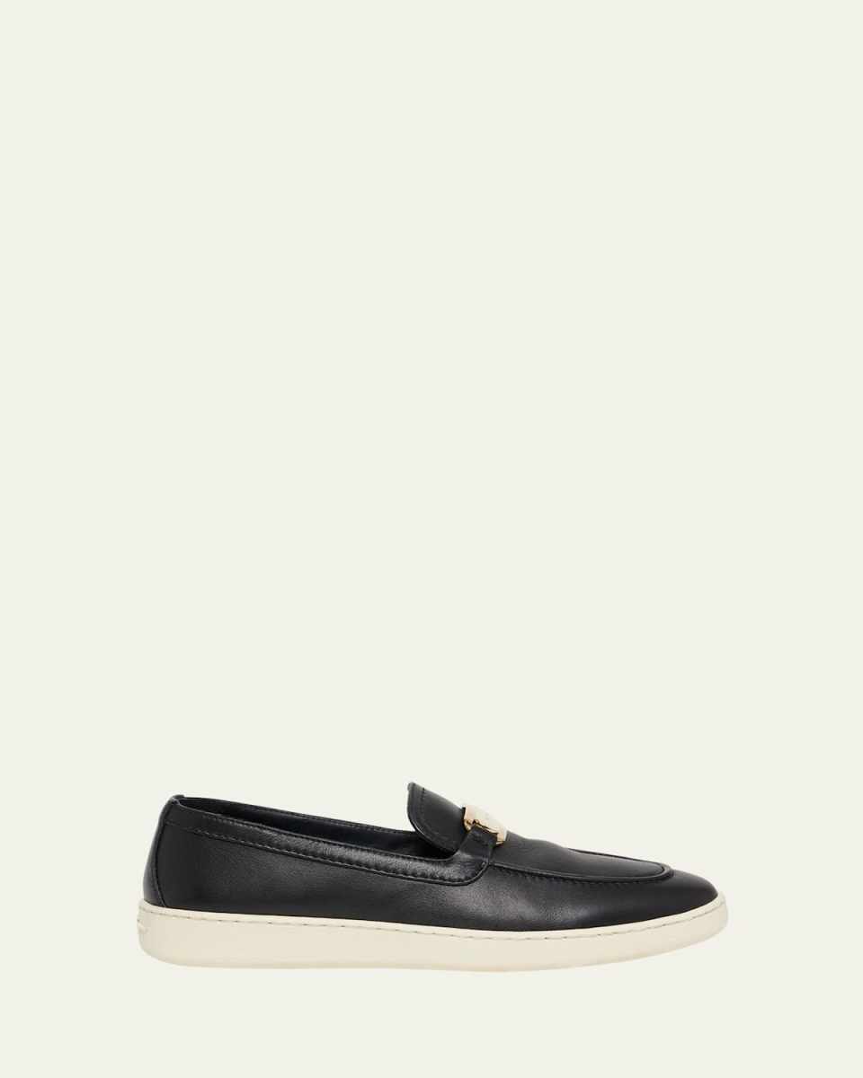 Crio Leather Logo Strap Casual Loafers