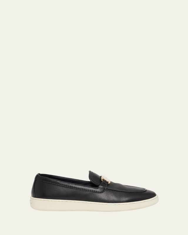 Crio Leather Logo Strap Casual Loafers