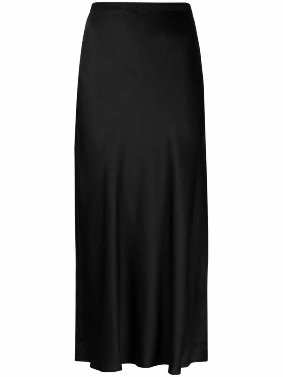 Bar fluted silk skirt