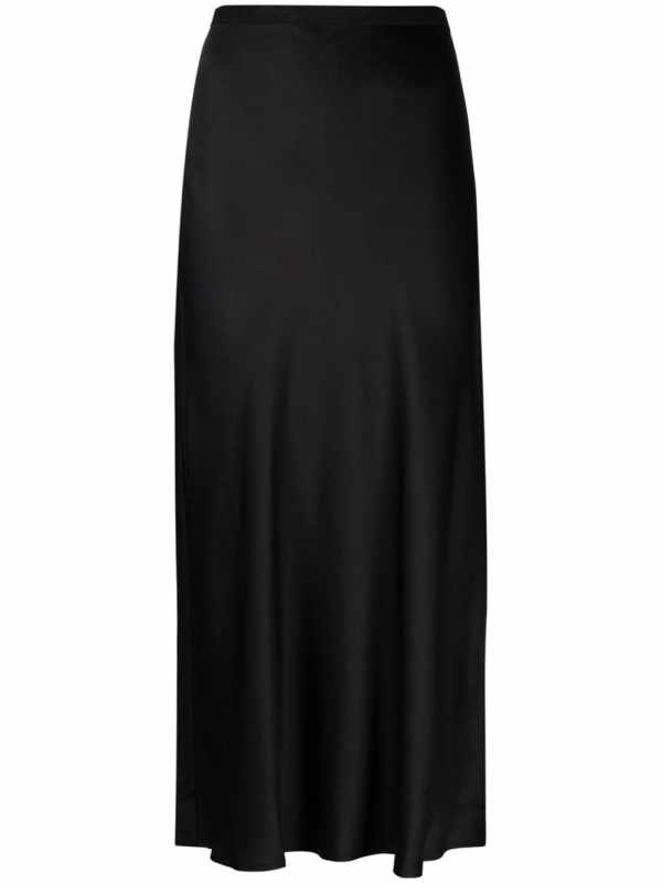 Bar fluted silk skirt