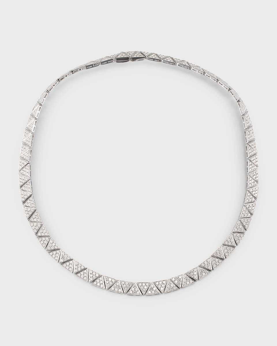 18K White Gold Pave Cleo Choker Necklace