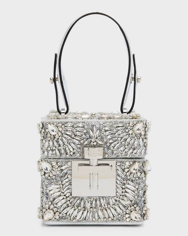 Alibi Cube Crystal Top-Handle Bag