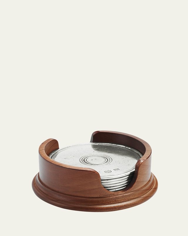 Round Coaster Set with Holder