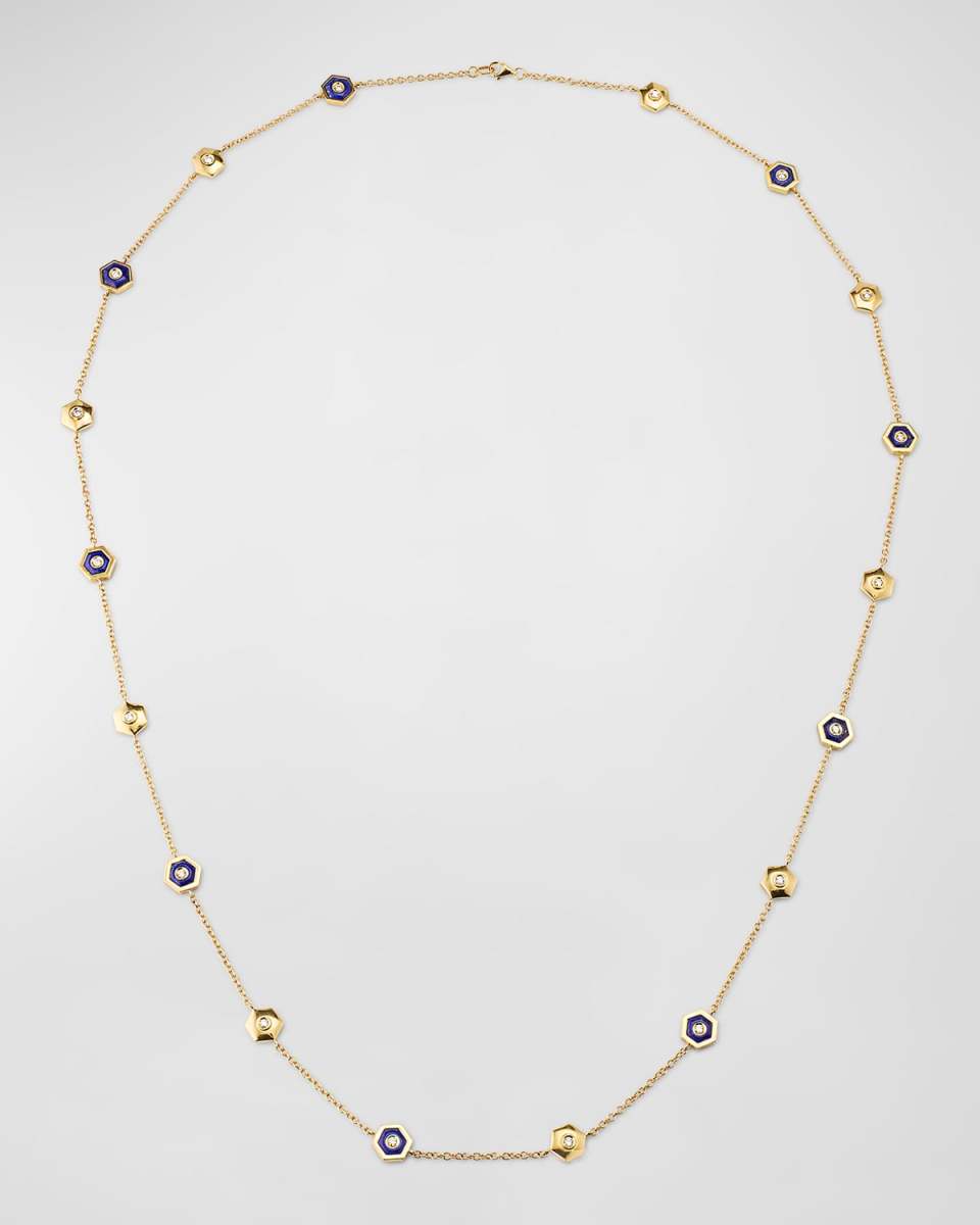 Baia Sommersa Diamond and Lapis Station Necklace