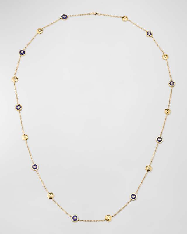 Baia Sommersa Diamond and Lapis Station Necklace