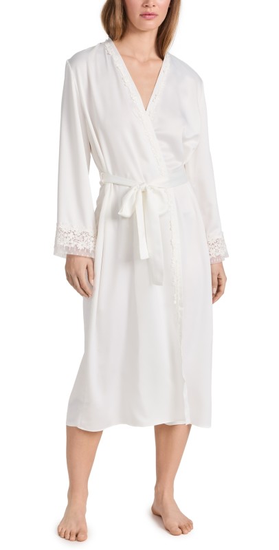 Flora Nikrooz Showstopper Charmeuse Robe Ivory