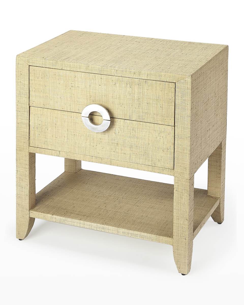 Charlie Cream Raffia End Table