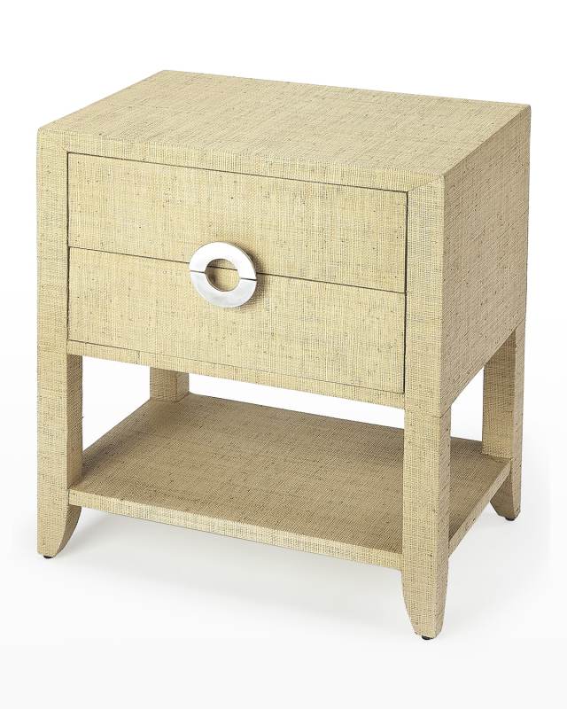 Charlie Cream Raffia End Table