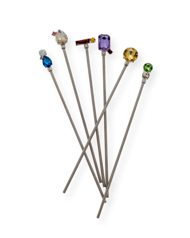 Jewel Swizzle Sticks, Set of 6