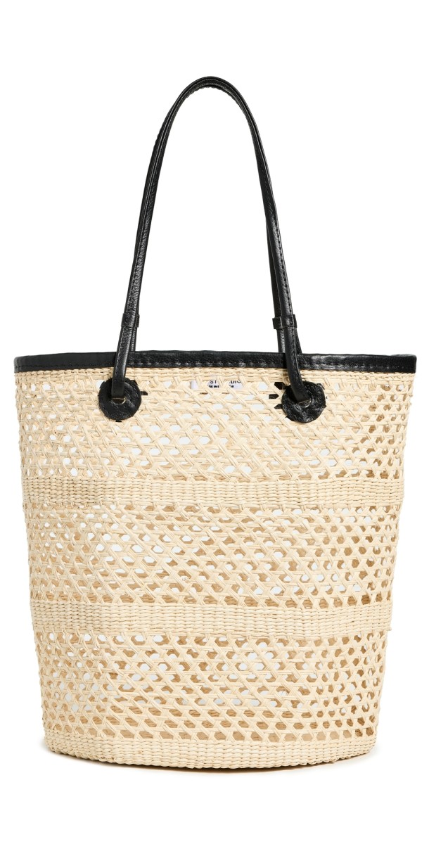 Sensi Studio Open Weave Tote Bag Natural/Black