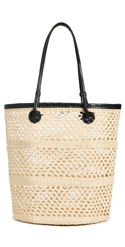 Sensi Studio Open Weave Tote Bag Natural/Black