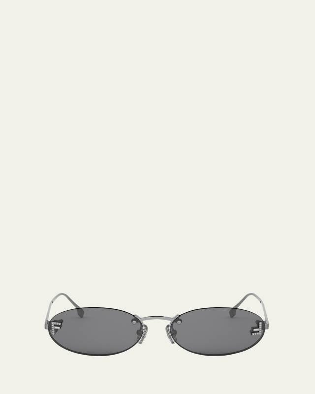 FF Crystal Metal Oval Sunglasses
