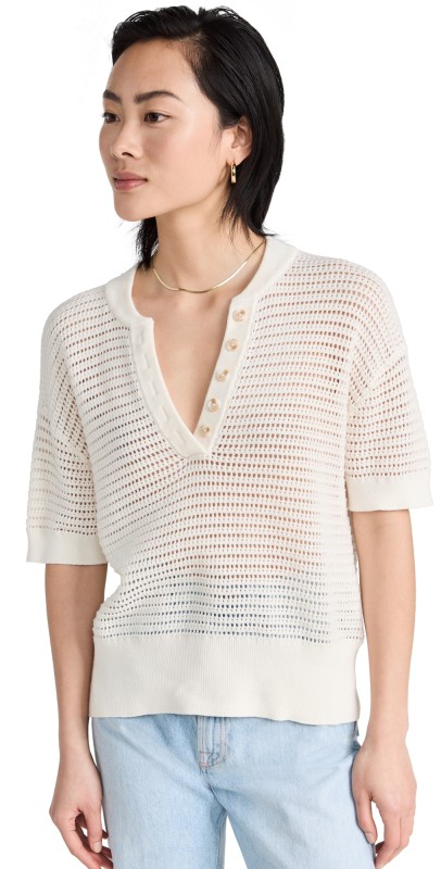 Varley Callie Knit Top Egret