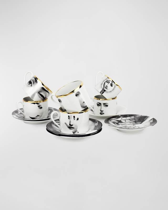 Set of 6 Tea Cups Tema e Variazioni 2005 Gold
