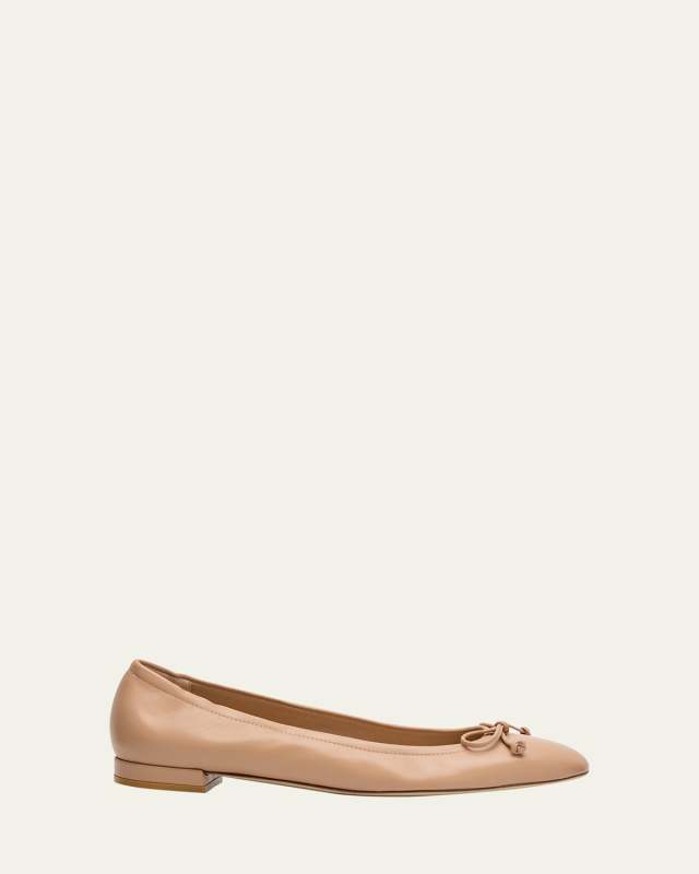 Bria Leather Bow Ballerina Flats
