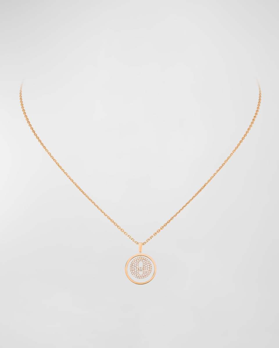 Lucky Move 18k Rose Gold Diamond Pendant Necklace