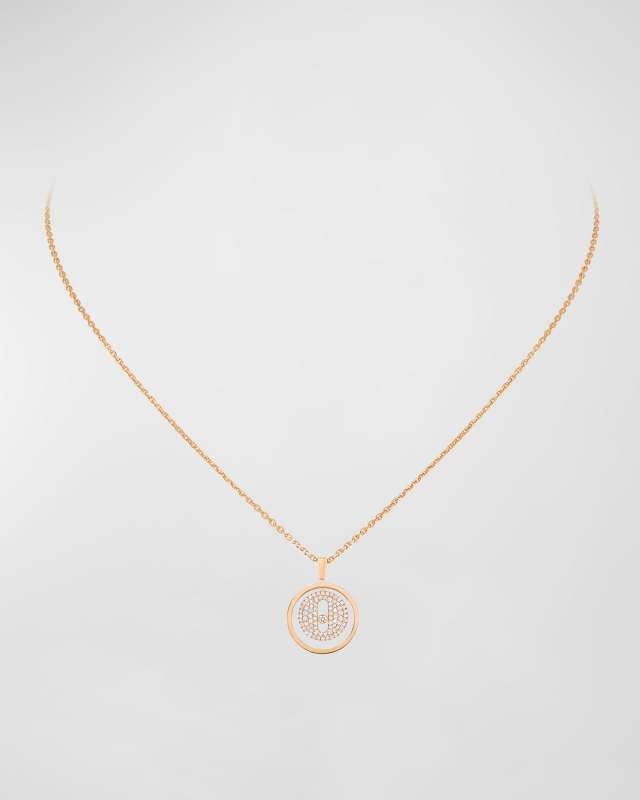 Lucky Move 18k Rose Gold Diamond Pendant Necklace