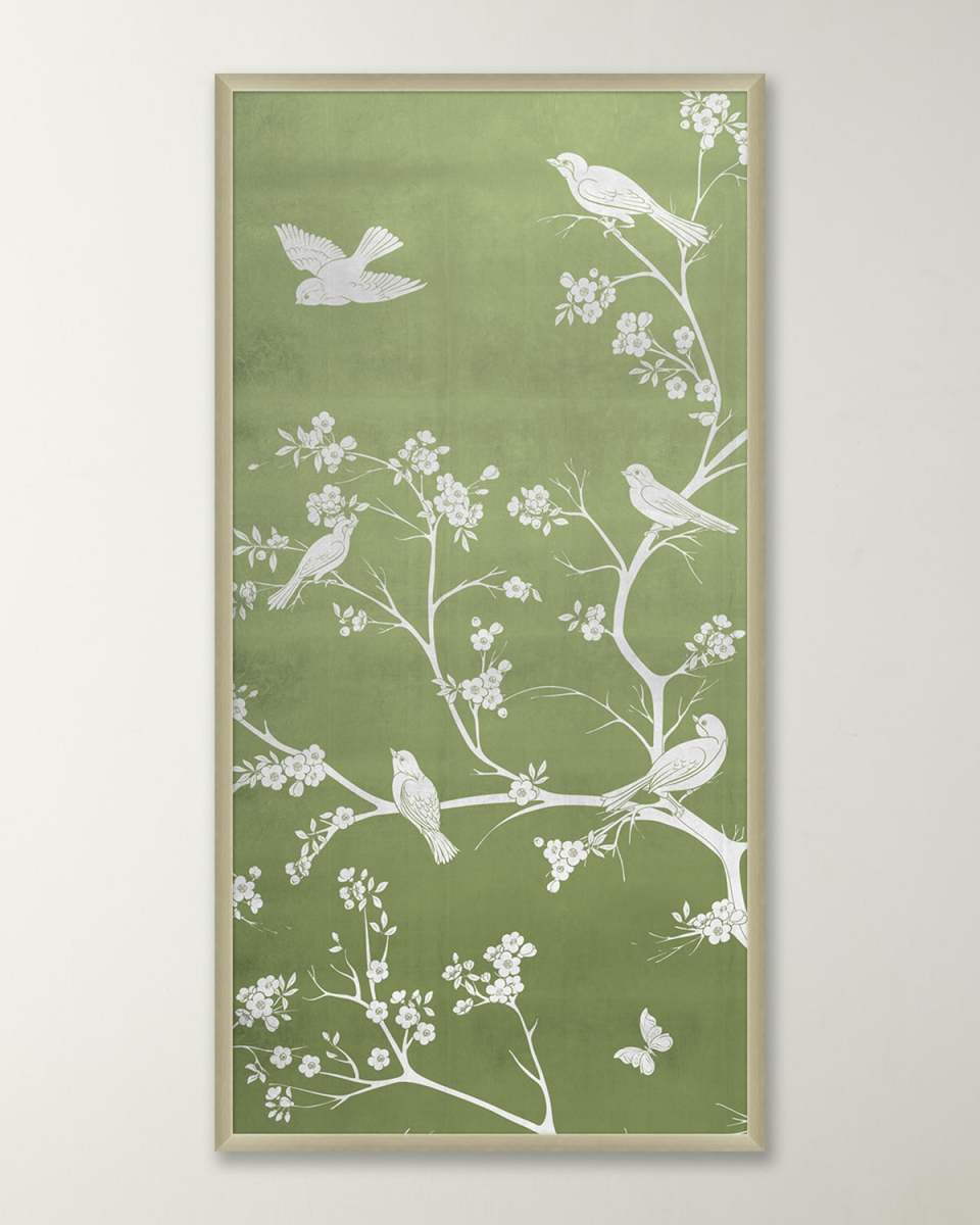 "Celery Chinoiserie 2" Framed Giclee