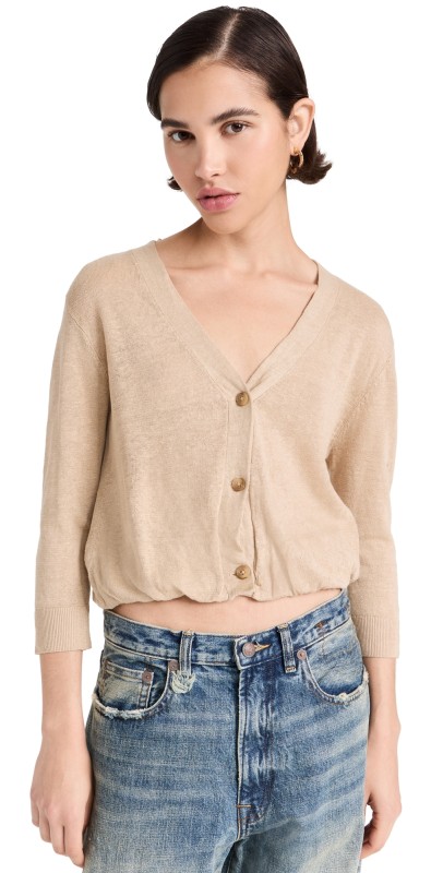 R13 Balloon Cardigan Khaki