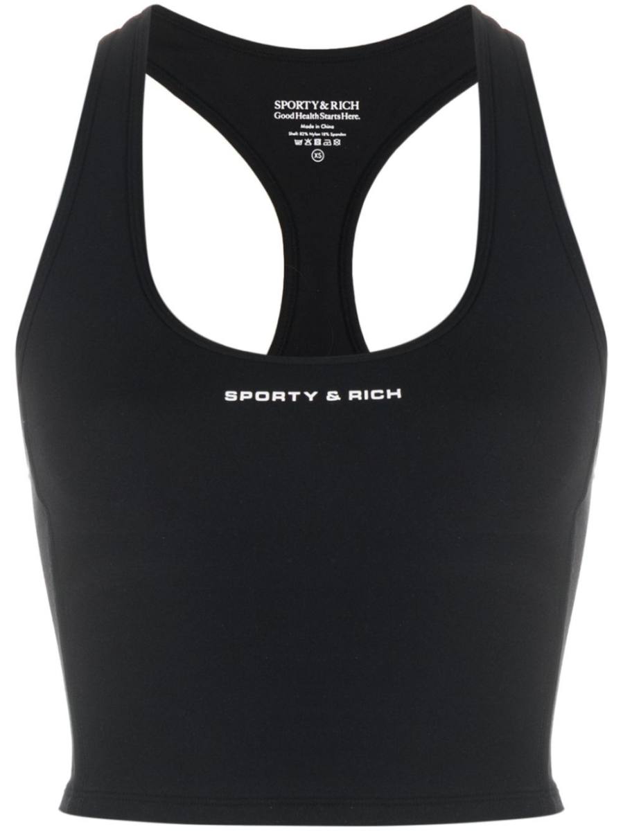logo-print crop top