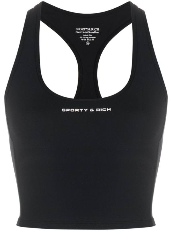 logo-print crop top