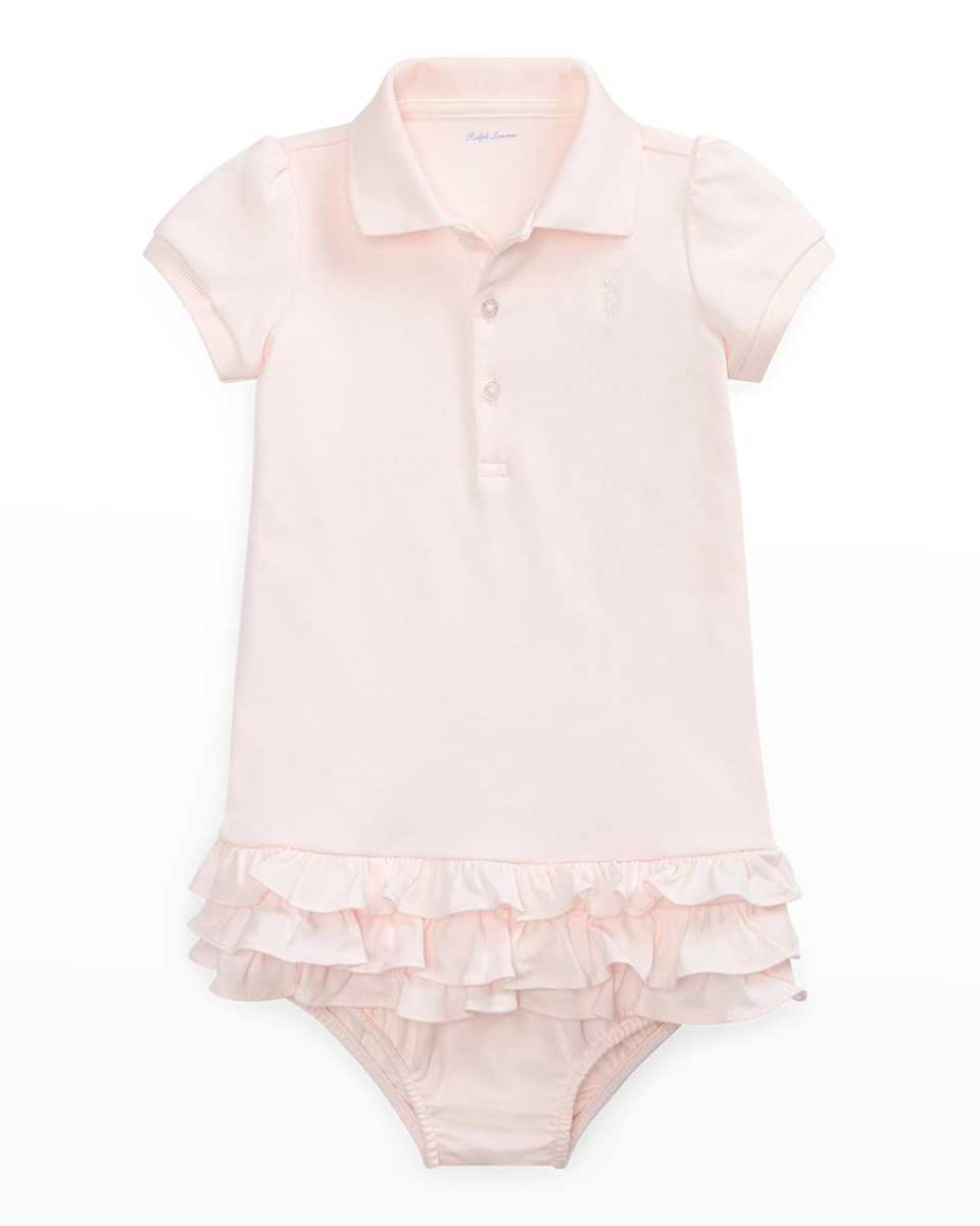 Cupcake Ruffle Hem Polo Dress With Bloomers, Size 6M-18M