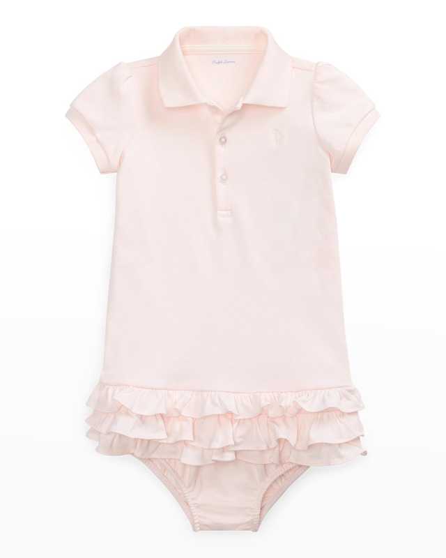 Cupcake Ruffle Hem Polo Dress With Bloomers, Size 6M-18