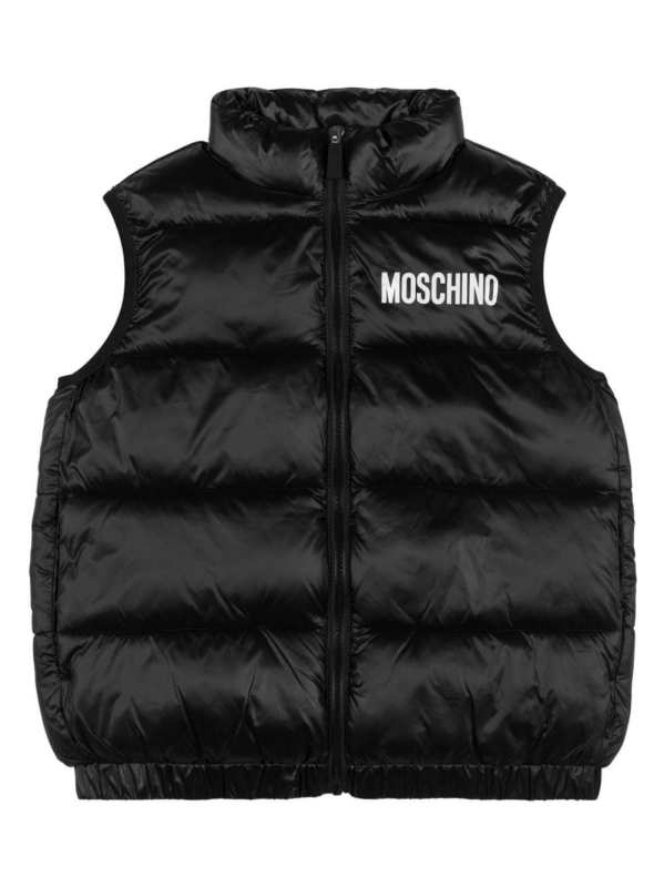 logo-print puffer vest