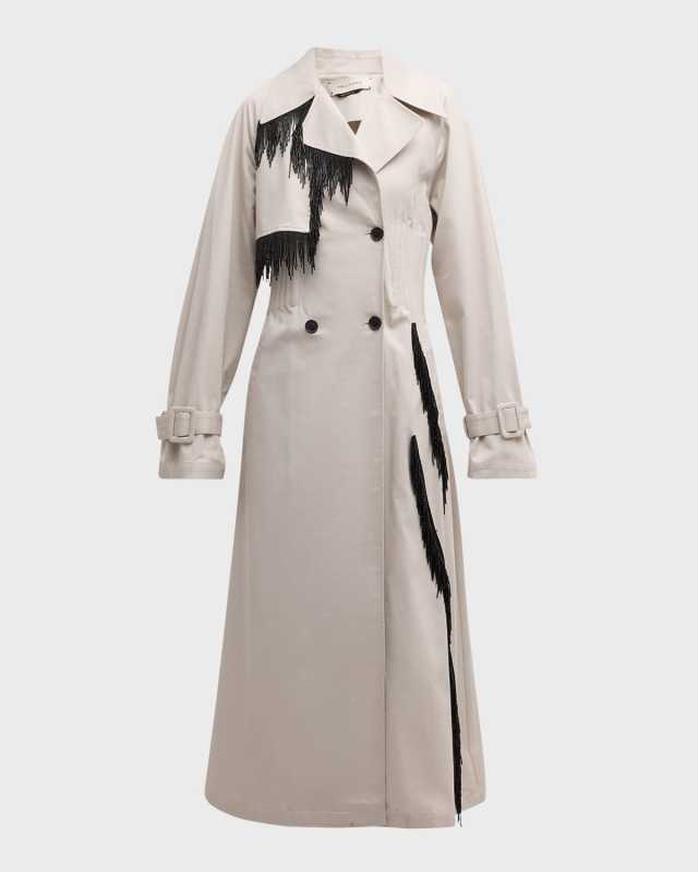 Ronan Embellished Corset Long Trench Coat