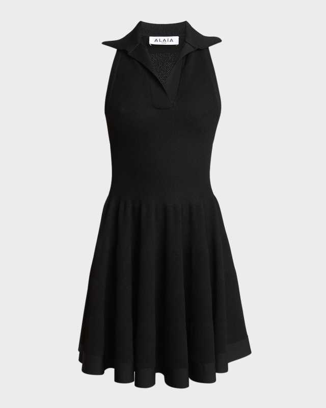 Racerback Polo Mini Skater Dress