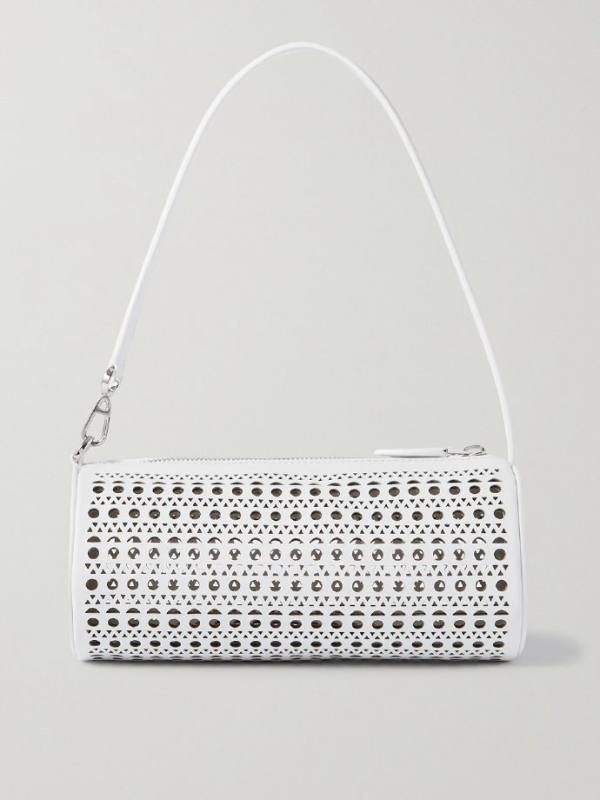 ALAIA Tube small laser-cut leather tote