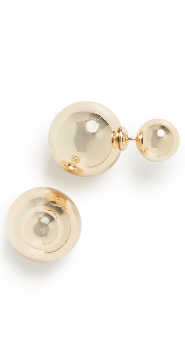 SHASHI Double Ball Earrings Gold