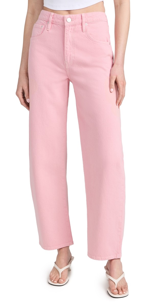 FRAME Long Barrel Jeans Washed Dusty Pink