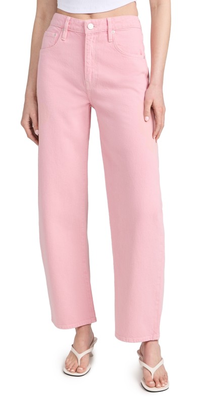 FRAME Long Barrel Jeans Washed Dusty Pink