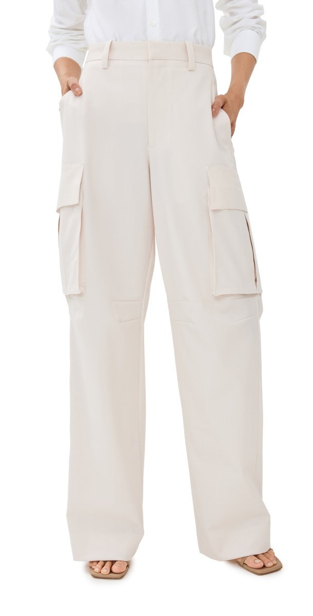 Victoria Beckham Relaxed Cargo Trousers Bone