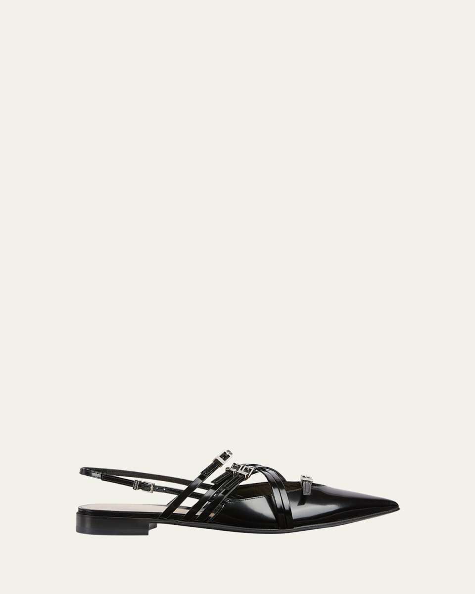 Sepraphine Patent Buckles Slingback Flats