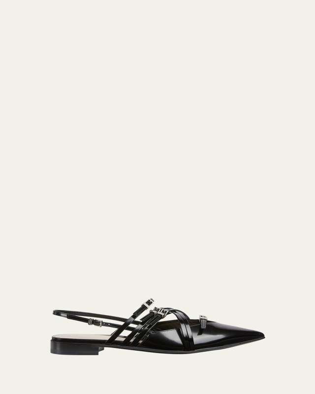 Sepraphine Patent Buckles Slingback Flats