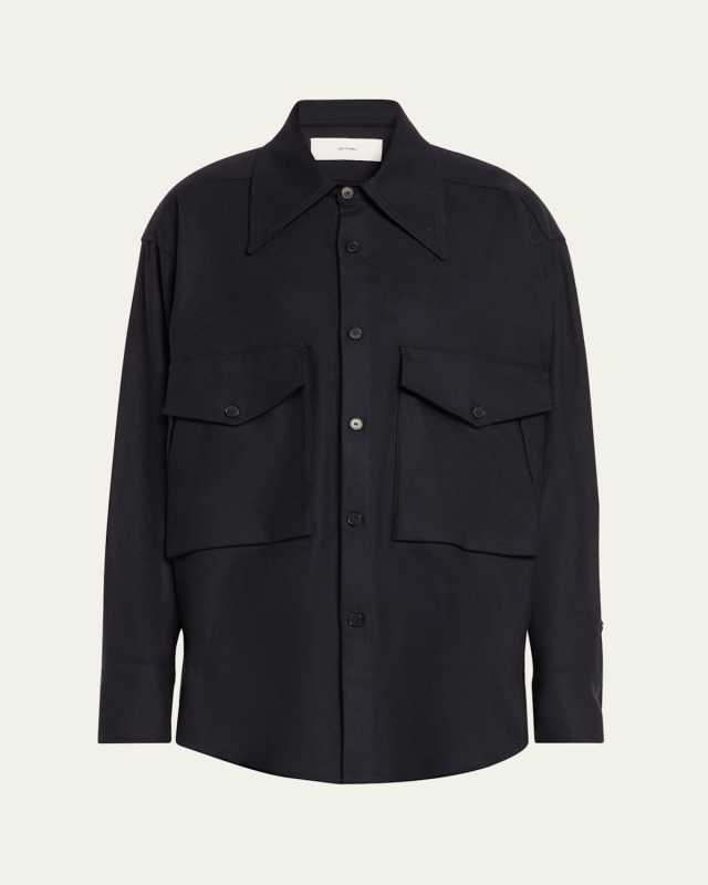 Oversized Button Down Wool Cashmere Top