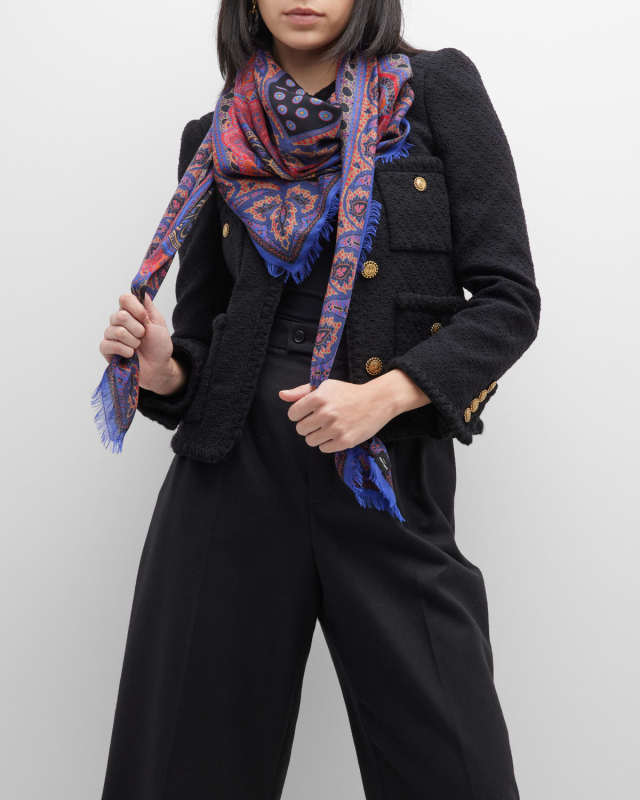 Grand Carre Cashmere-Blend Square Scarf